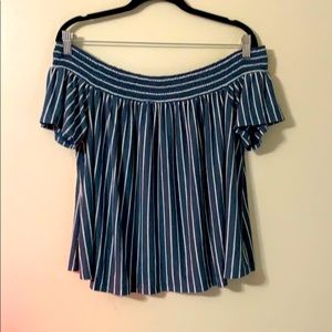 XL American Eagle Blue Off The Shoulder Blouse